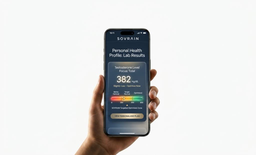 Sovrain lab results shown on a phone